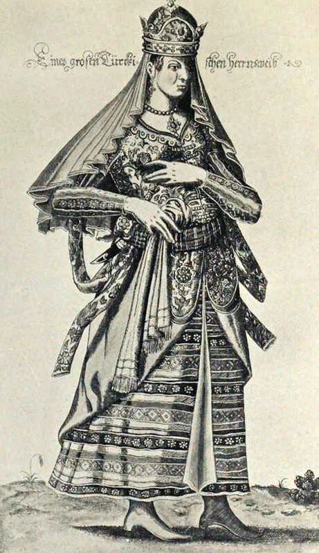 والده‌سلطان، بانوی بزرگ تُرک، اثر نیکلا دو نیکوله، حدود ۱۵۷۷–۱۵۵۱ میلادی.